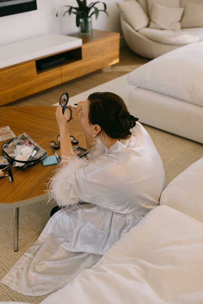 Bride doing her own make up getting Ready for backyard elopement

Destination Elopement Photographer