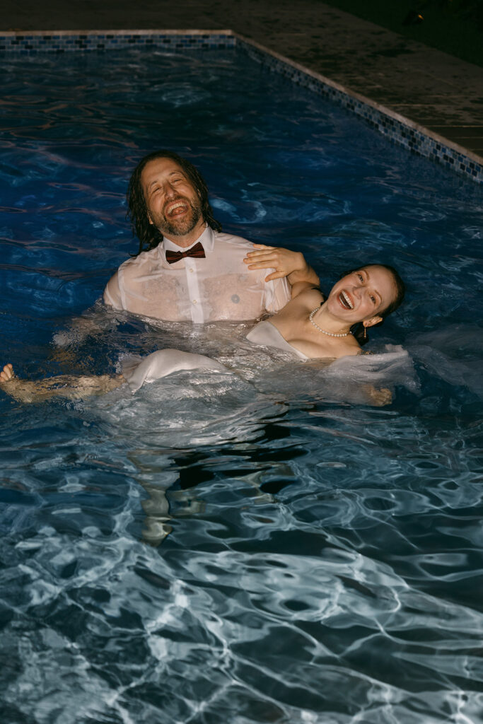 Bride and Groom in Pool Fun Portraits After Elopement

Miami Destination Elopement Photographer