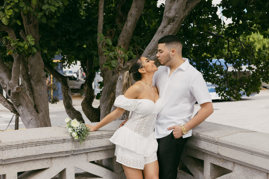 smiling and kissing courthouse elopement pictures 

miami destination wedding and elopement photographers