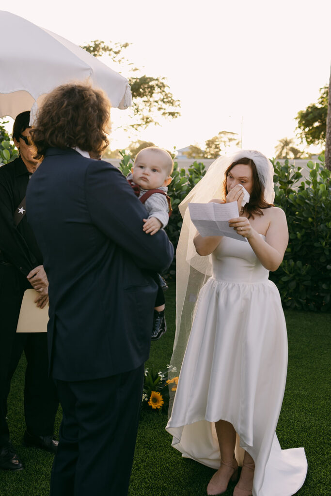 Bride exchanging vows crying bride

Miami Destination Elopement Photographer