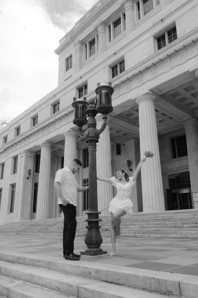 black and white playful elopement couple poses

destination elopement and wedding photographer