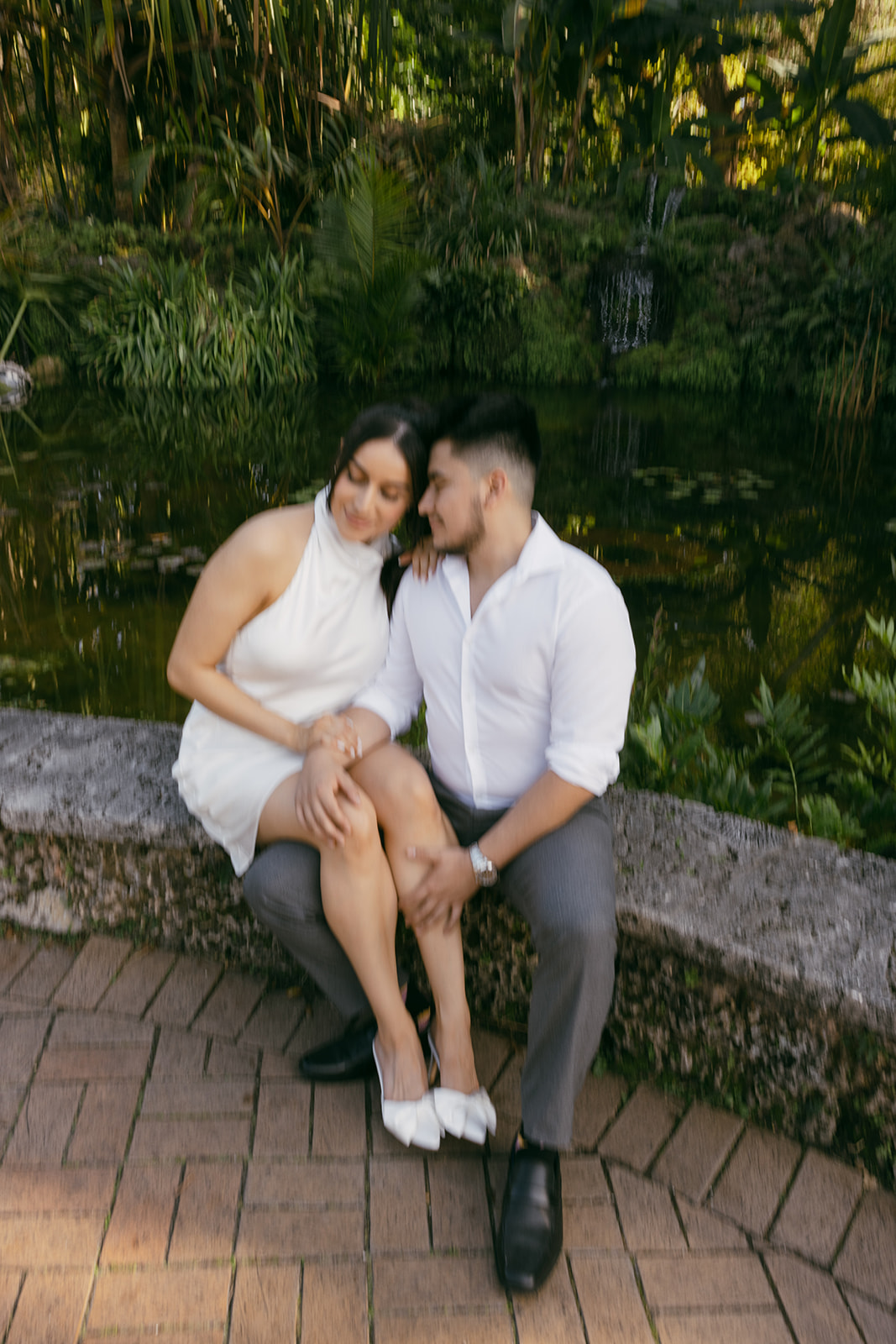 dreamy garden engagement shoot destination wedding photographer