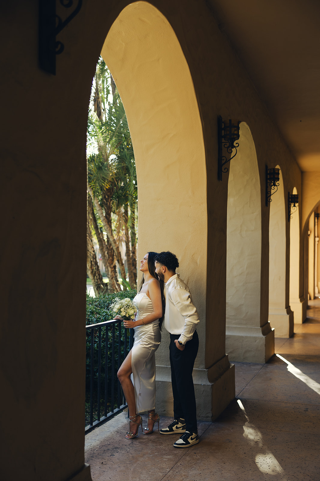 Balboa Park Elopement Photos California Wedding Photographer Laughing Couple