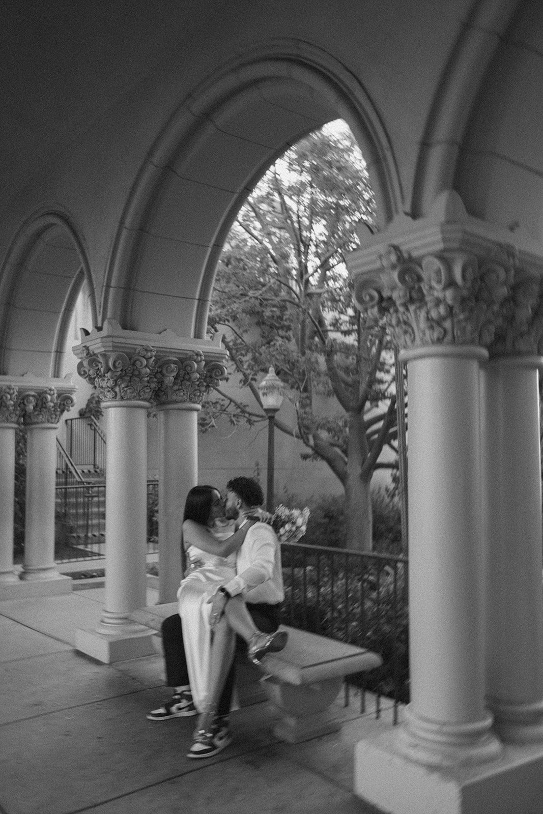 Balboa Park Elopement Photographer California Documentary Wedding Photographer B&W Vintage