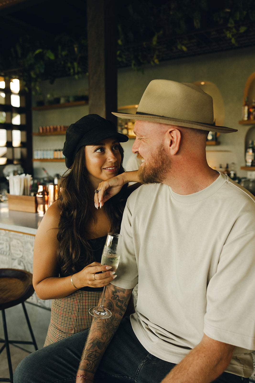 bali engagement session in bar couple