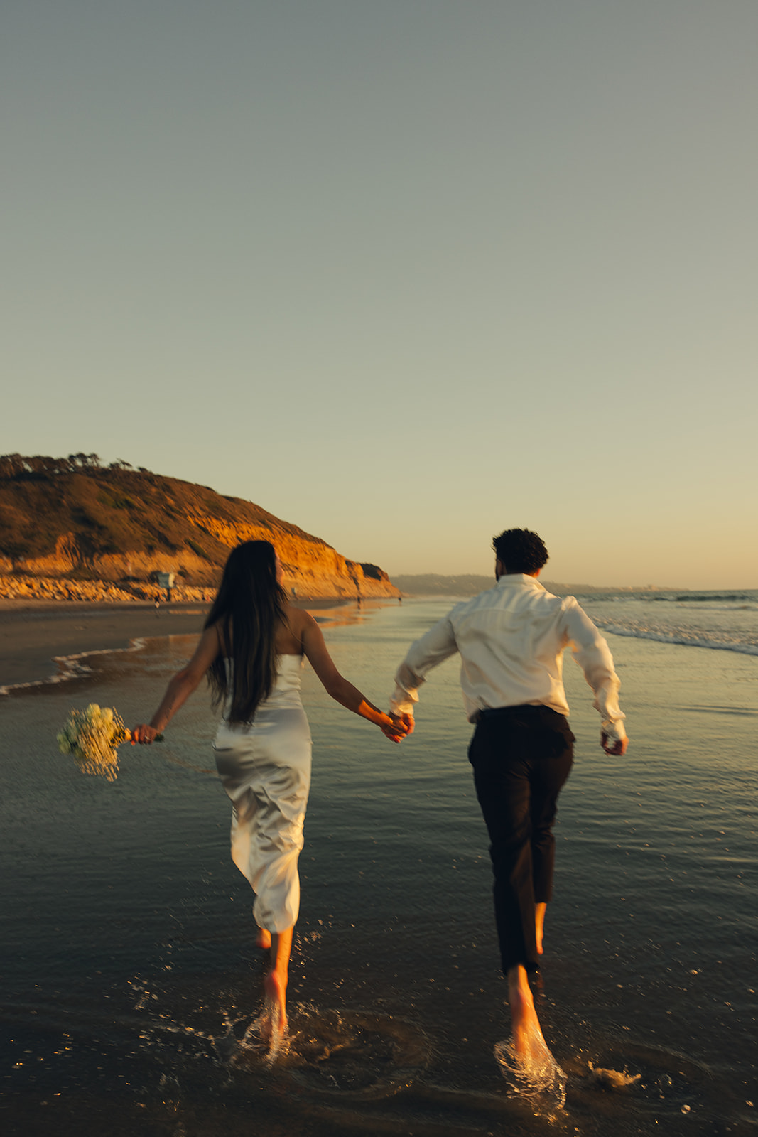 Terry Pines State Park San Diego Elopement Photographer California Documentary Photographer Sunset Inspo Running on water Couple 