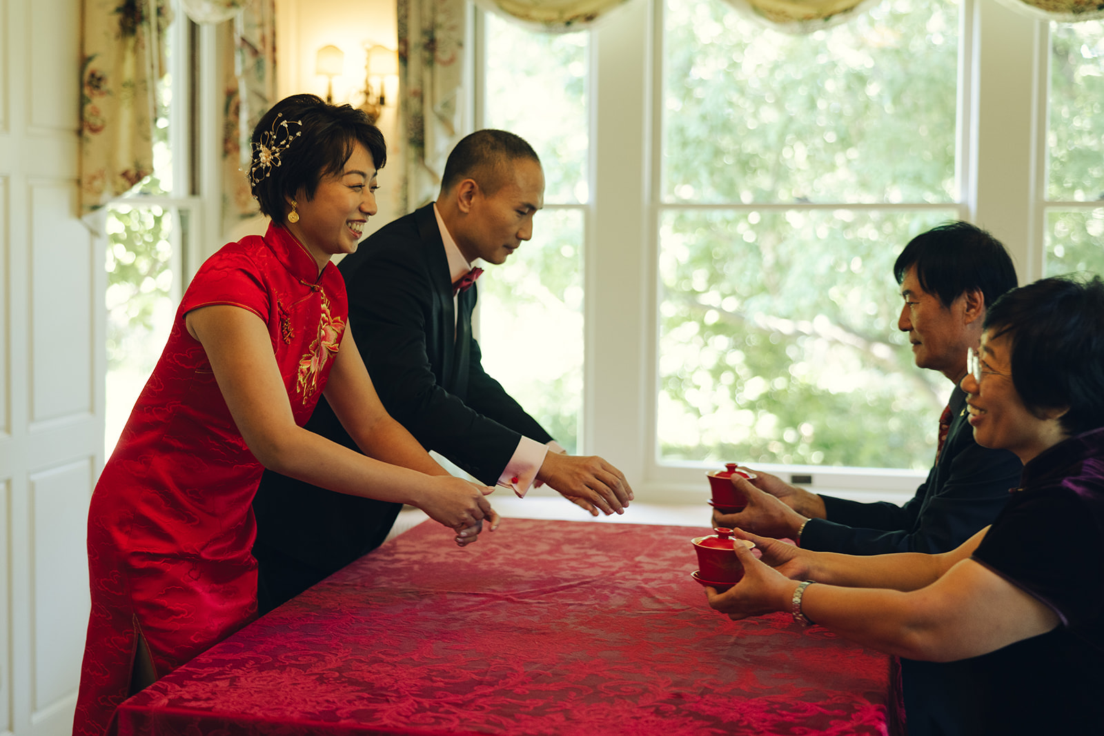 Wedding Chinese Tea Ceremony Tradition Photos Chinese Wedding Couple Portraits Gamble Garden Palo Alto California Wedding