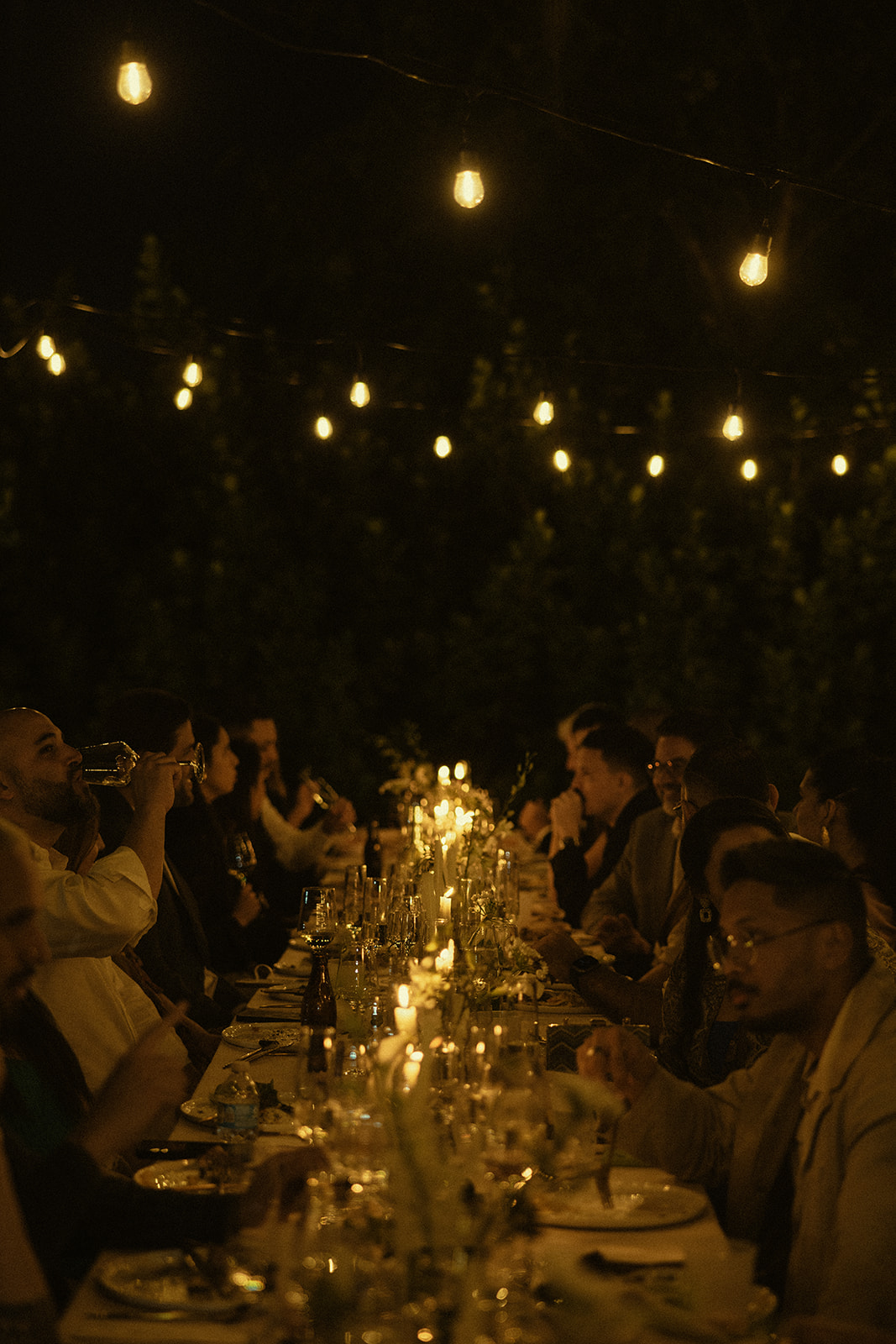 candlelit dinner dreamy and elevated intimate backyard wedding by Aileen Ayala Photography 