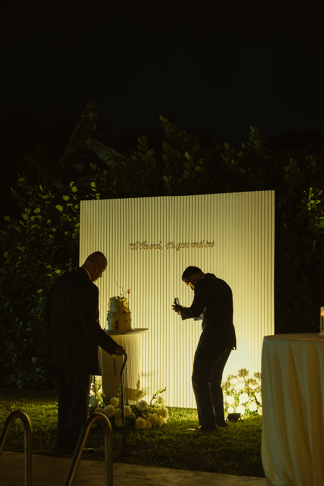 candids of groom and grandfather dreamy and elevated intimate backyard wedding by Aileen Ayala Photography 