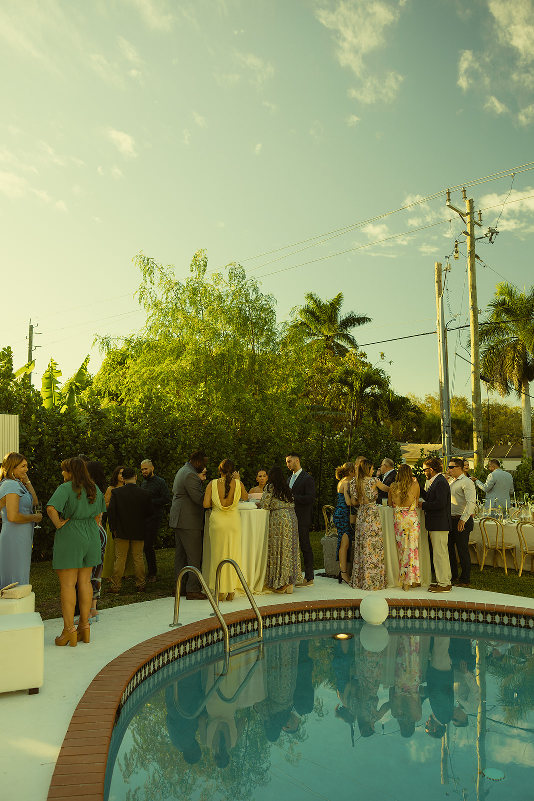 garden cocktail hour dreamy and elevated intimate backyard wedding by Aileen Ayala Photography