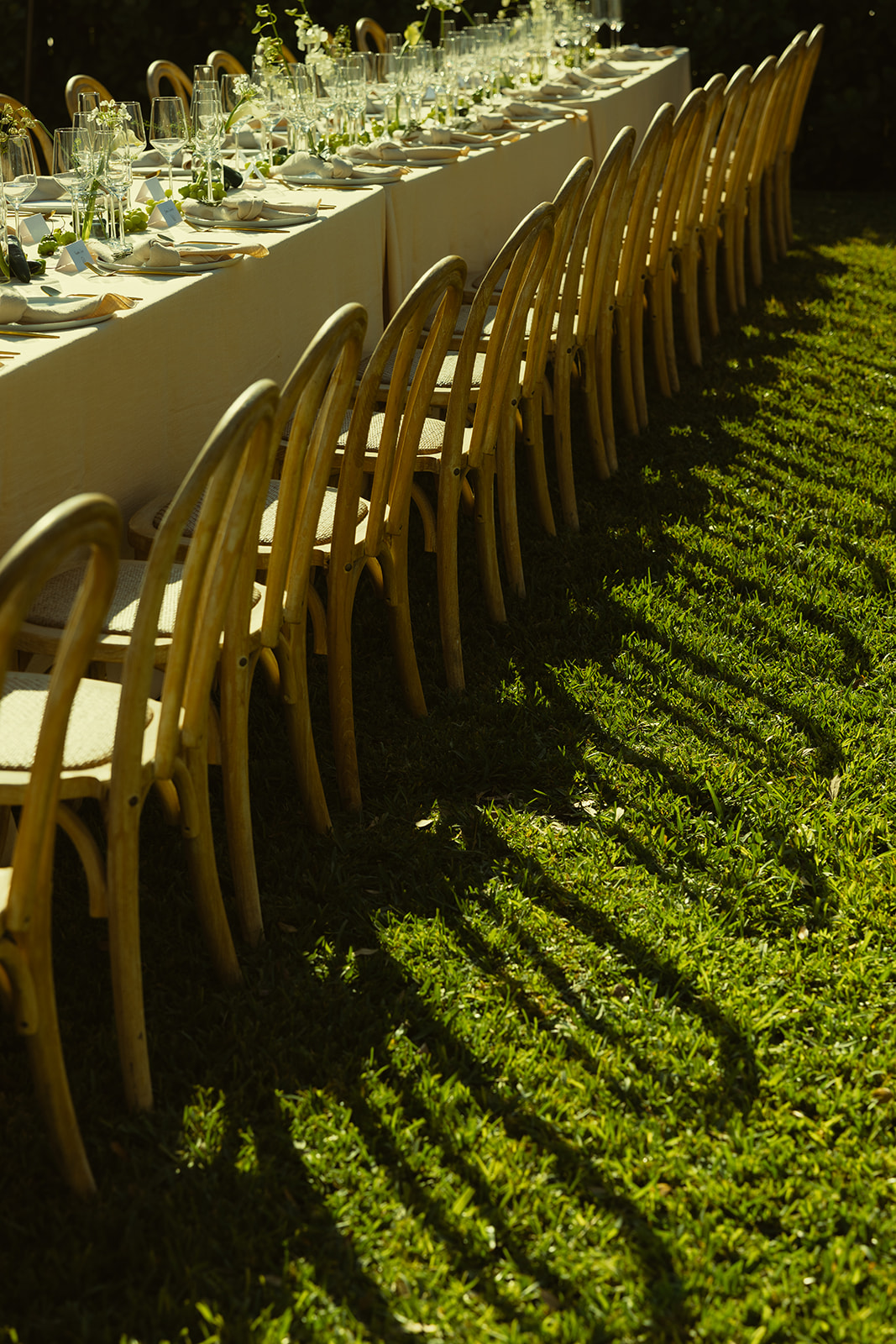 Tablescape Wedding Details Boho Inspired Chair Shadow dreamy and elevated intimate backyard wedding by Aileen Ayala Photography