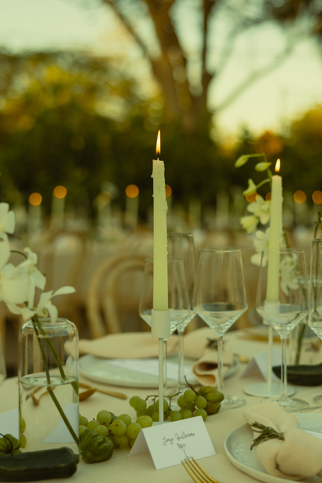 Tablescape Wedding Details Fruits Decor Candlelit Dinner Space dreamy and elevated intimate backyard wedding by Aileen Ayala Photography