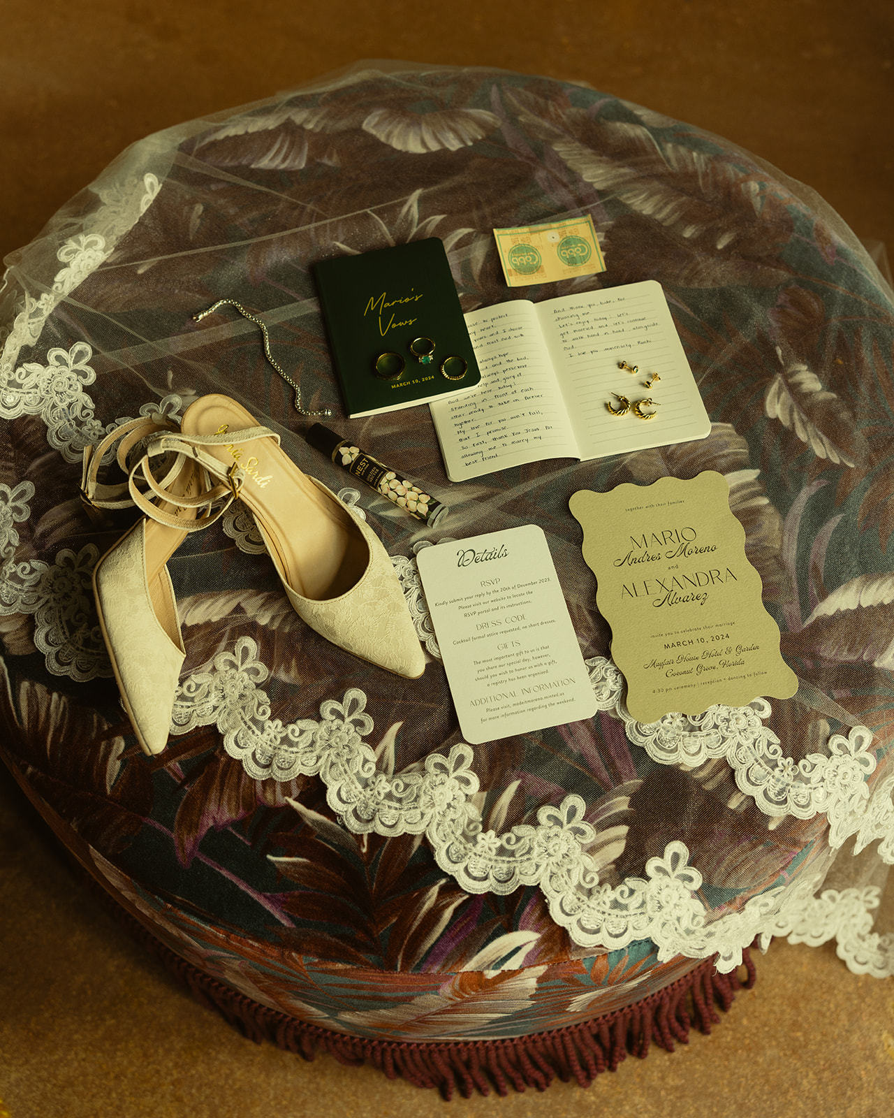 Bride and Groom Details Flatlay Invitation Suite Timeless Wedding in Mayfair Hotel & Garden