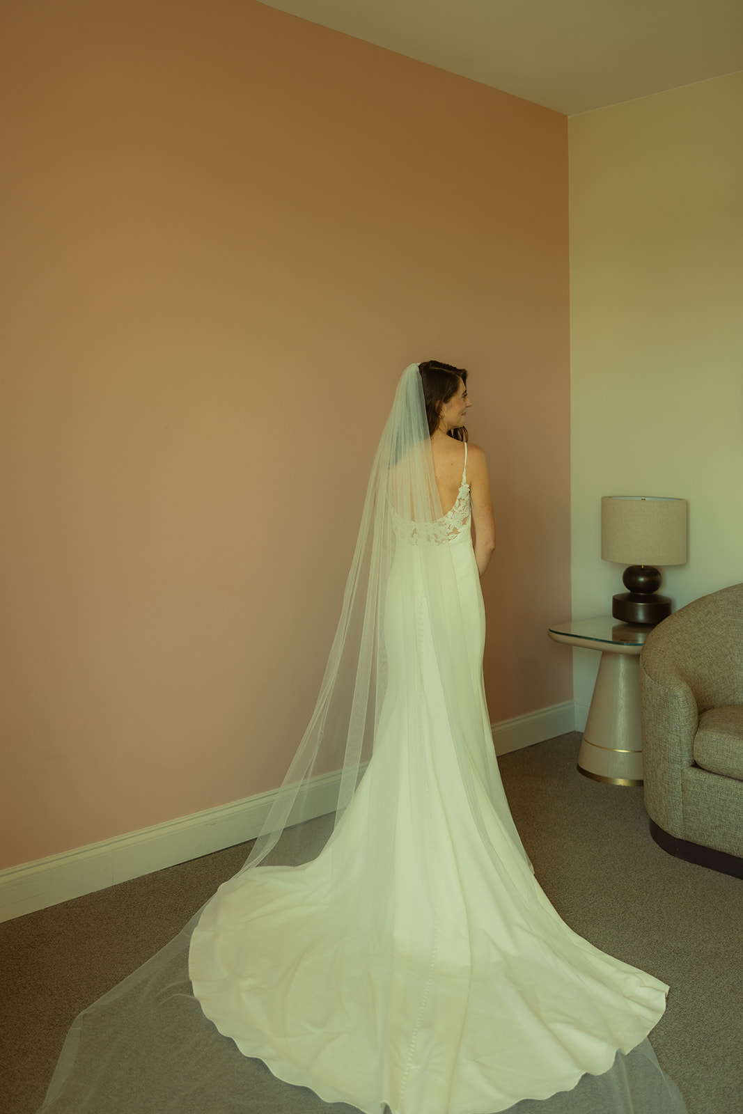 The Don CeSar Wedding Bride Getting Ready Anthropology Wedding Dress Bridal Portrait Portrait of Dress and Veil