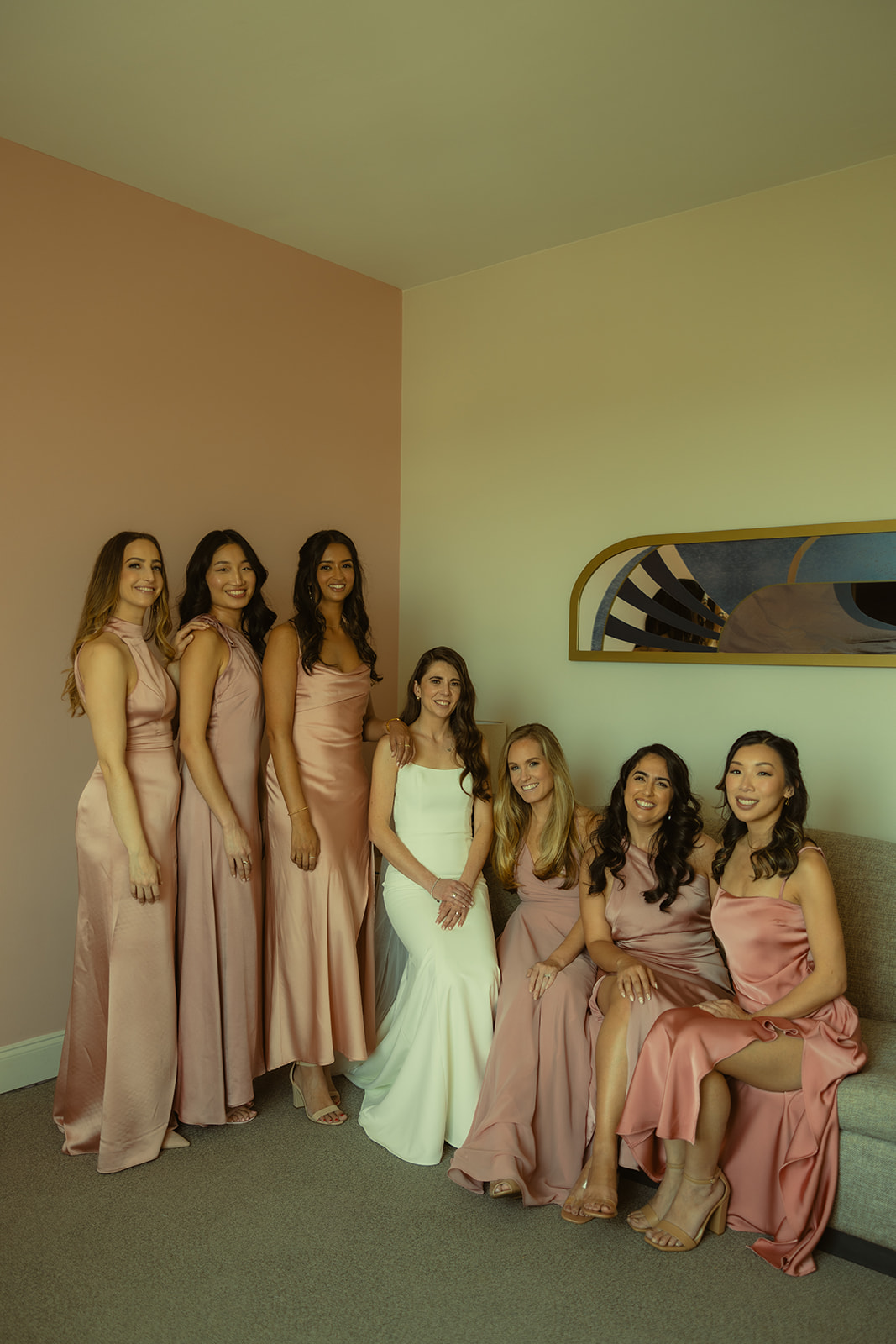 The Don CeSar Wedding Bridesmaid Pictures Satin Pastel Pink Bridesmaid Dresses Bride Anthropology Wedding Dress Smilling