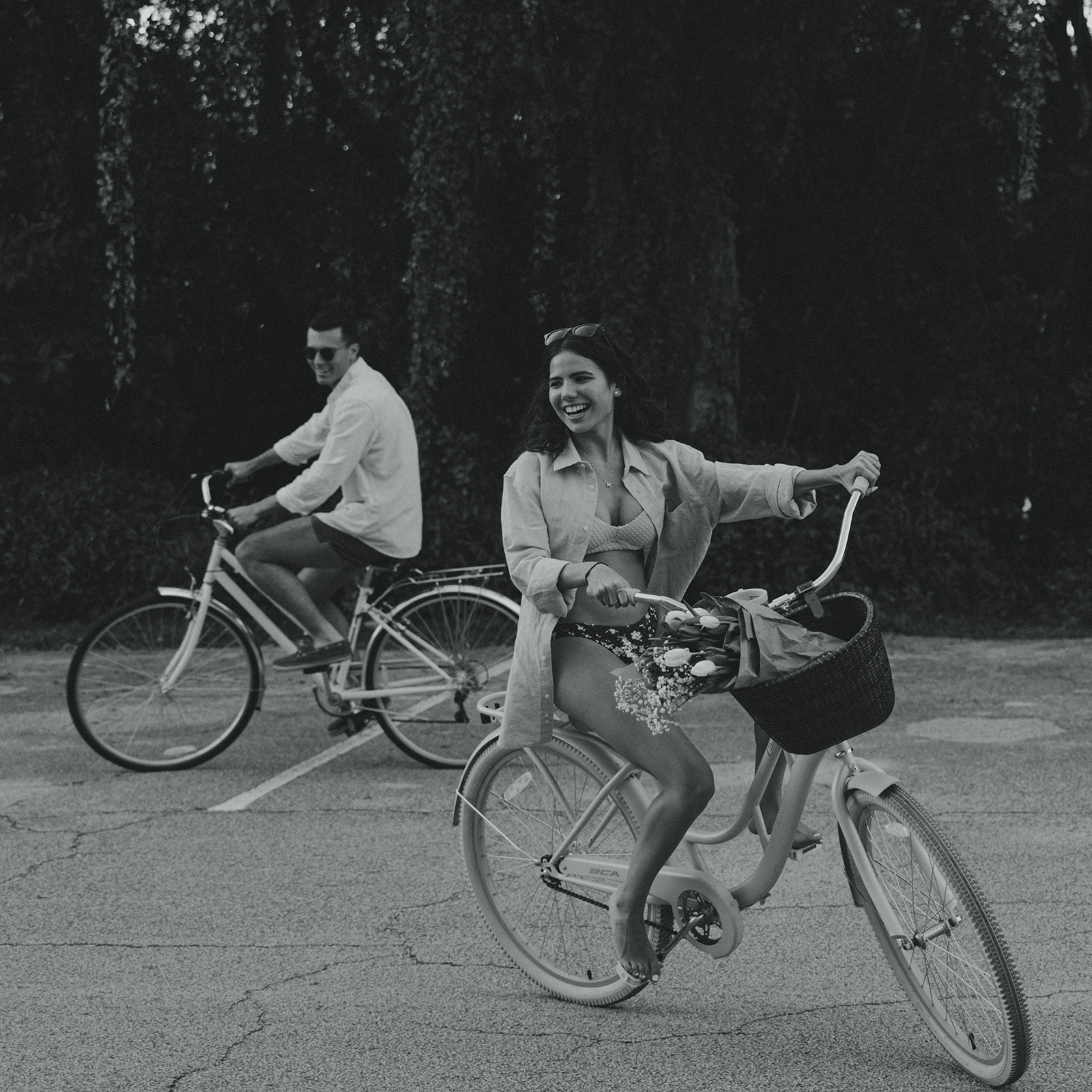 Biking Couples Engagement Session In Miami Beach