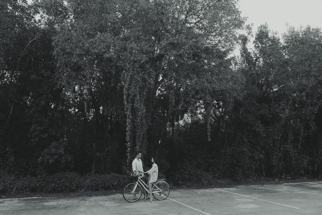 Biking Couples Engagement Session In Miami Beach