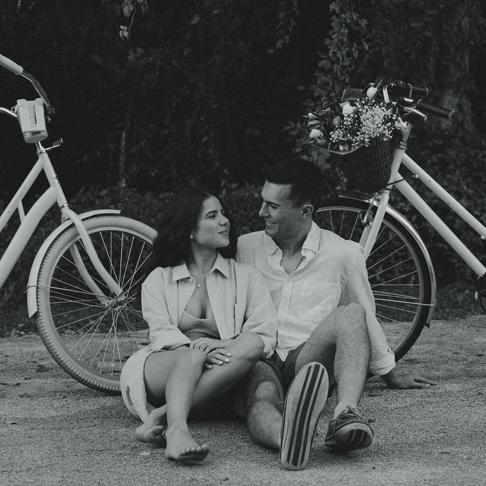 Documentary Bike Couples Engagement Session In Miami Beach