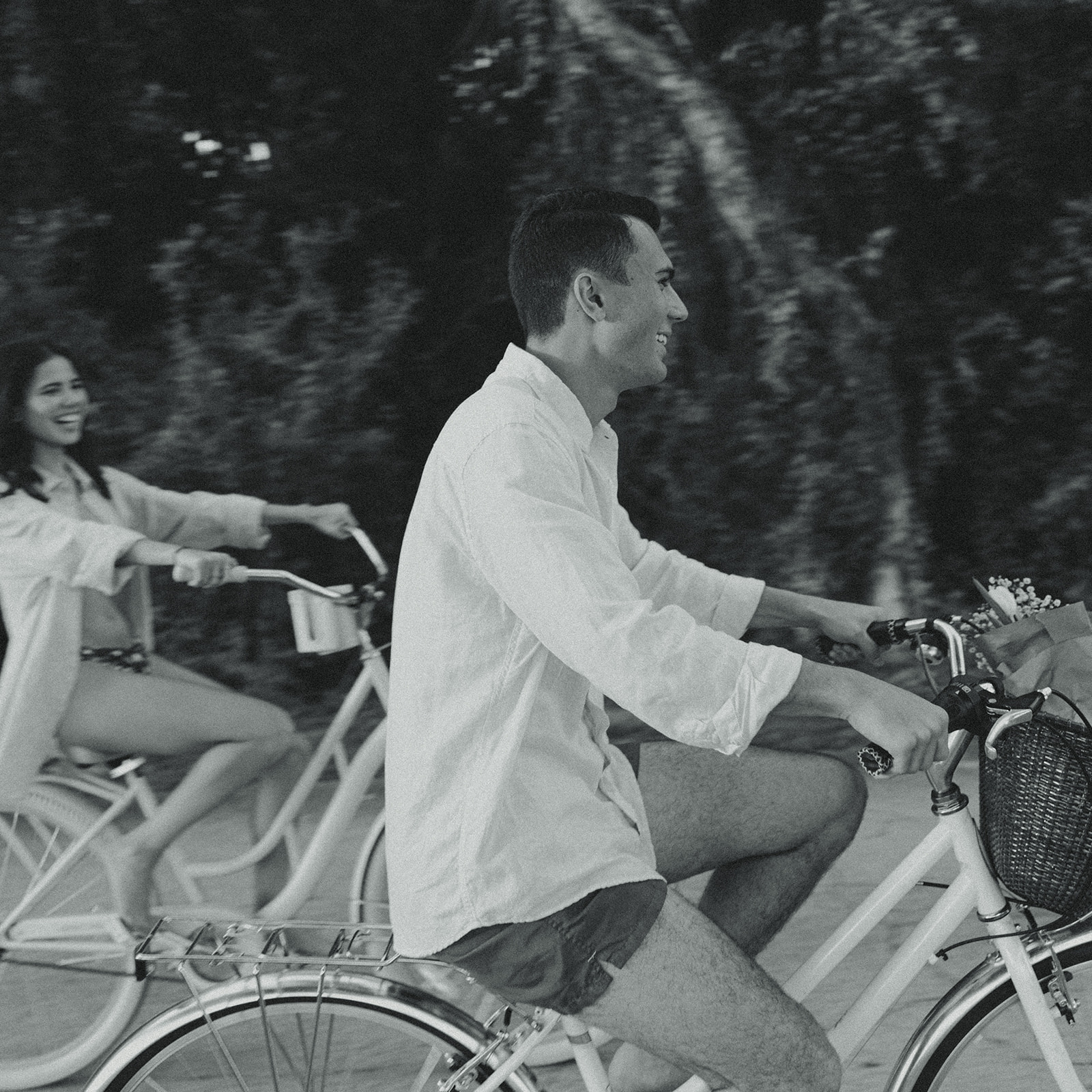 Documentary Bike Couples Engagement Session In Miami Beach