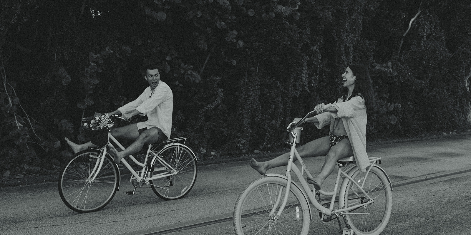 Documentary Playful Bike Couples Engagement Session In Miami Beach