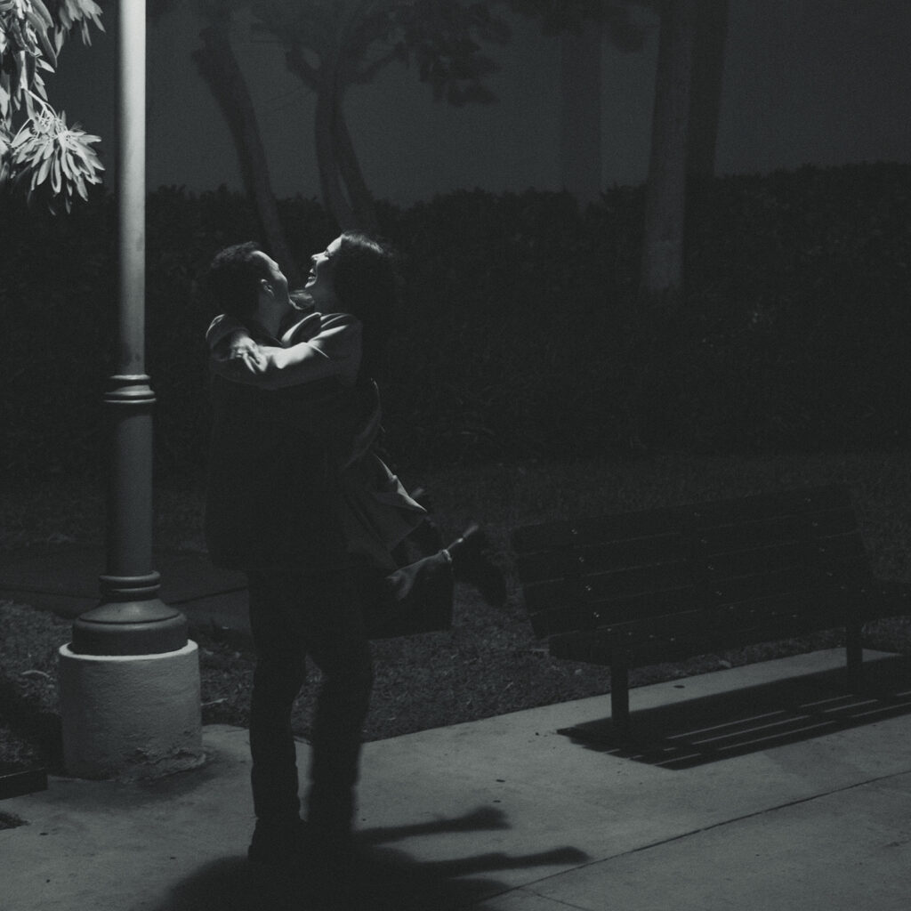 Documentary City Lights at Night Couples Engagement Session In Brickell Miami 