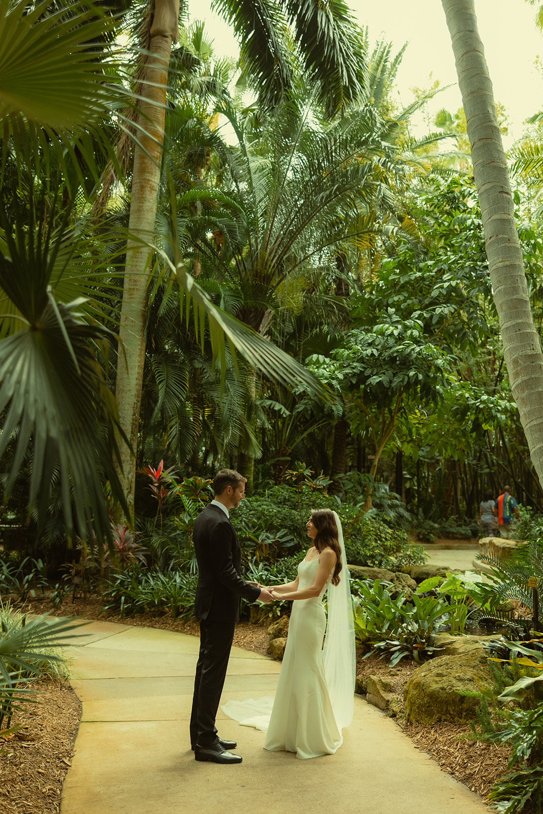 Bride & Groom Intimate First Look & Vow Exchange at The Sunken Gardens in St.Petersburg Wedding