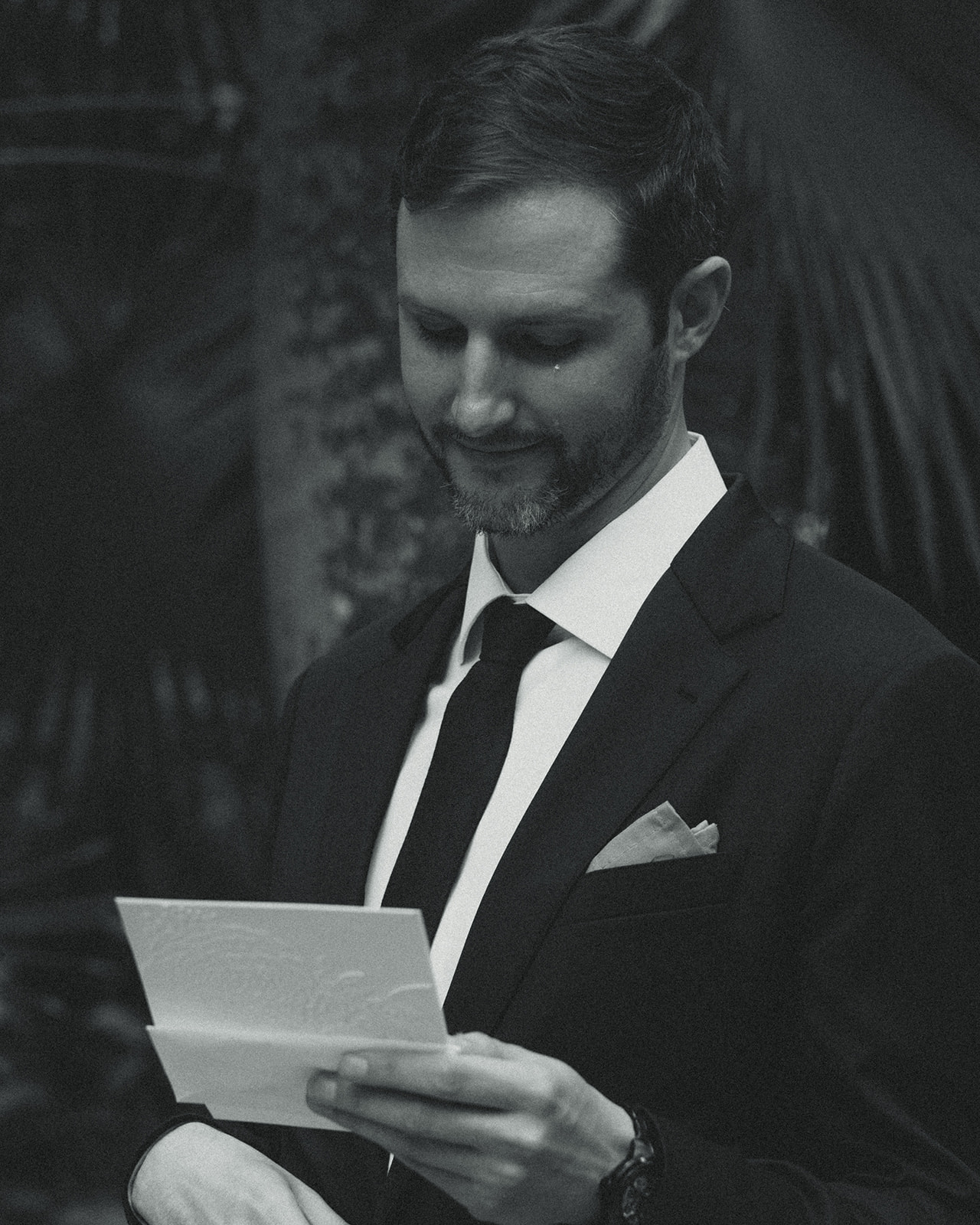 Emotional Crying Groom during Personal Vow Exchange in St.Petersburg Wedding