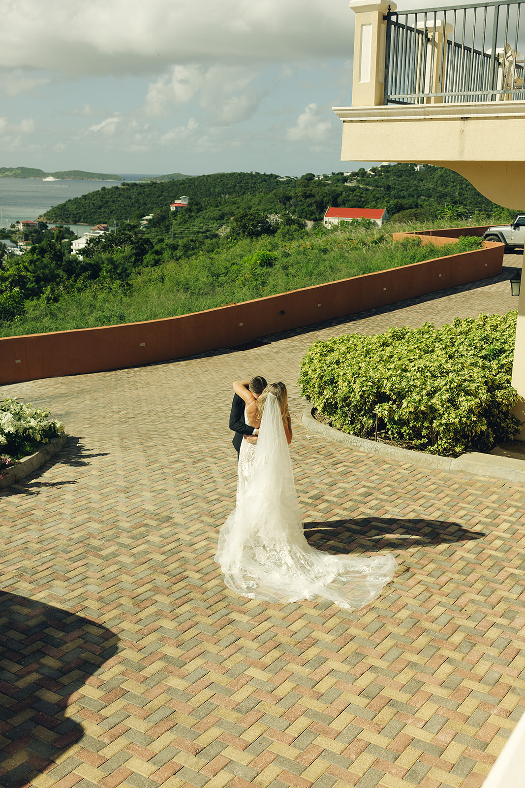 St.John USVI The Hills Groom and Bride First Look