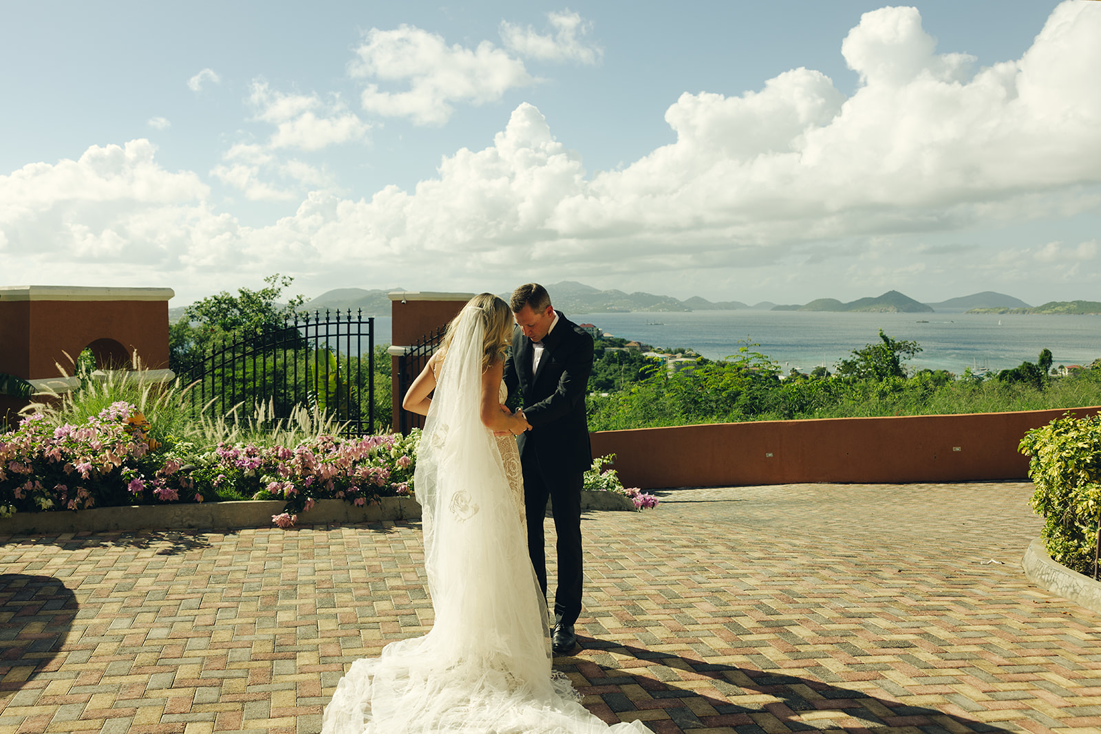 St.John USVI The Hills Groom and Bride First Look