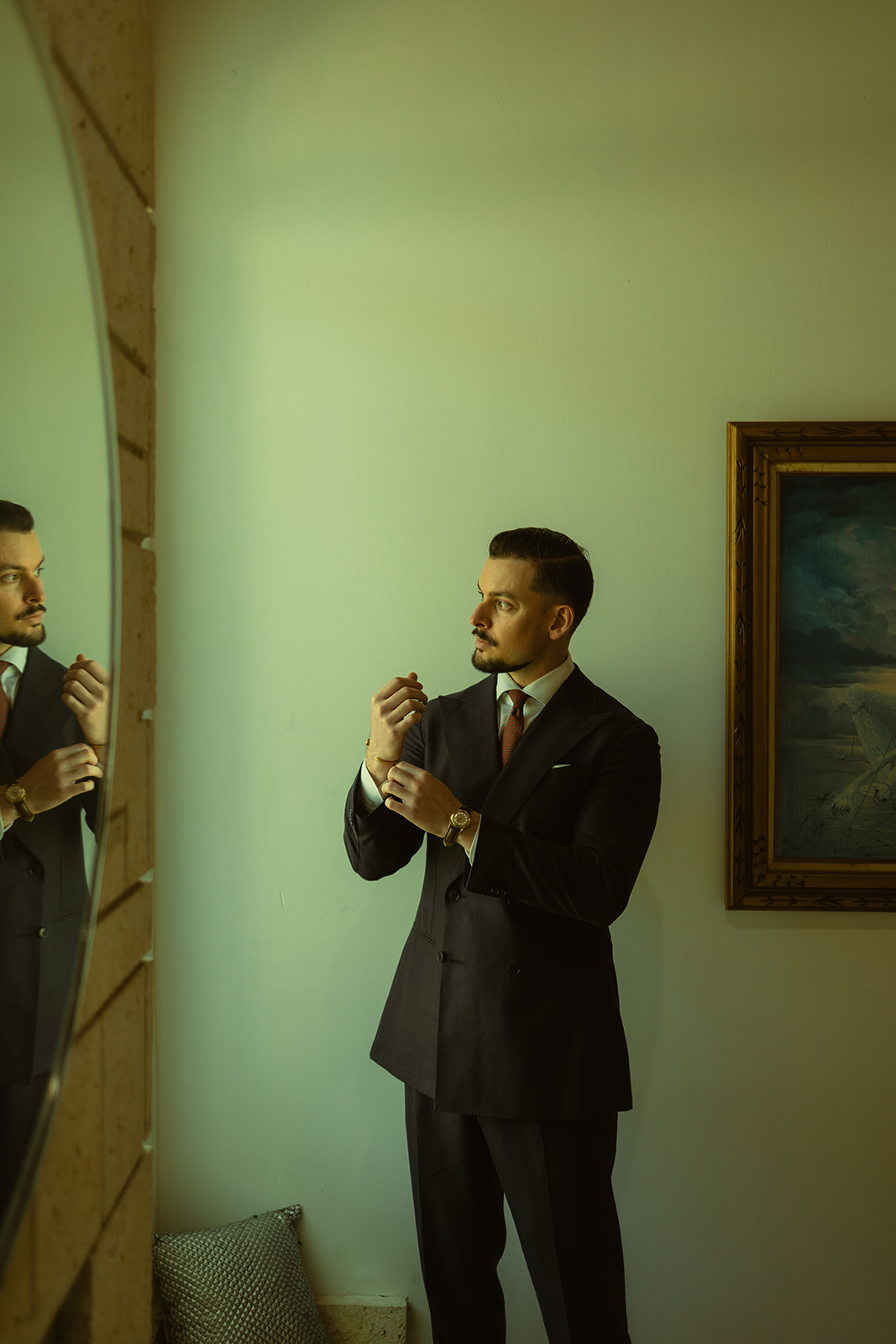 Groom Wedding Getting Ready dreamy and elevated intimate backyard wedding by Aileen Ayala Photography