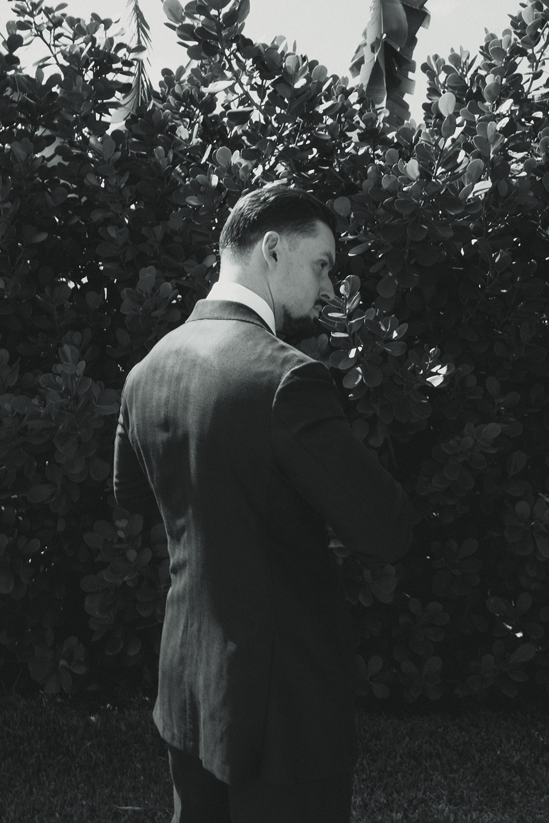 Groom Wedding Getting Ready dreamy and elevated intimate backyard wedding by Aileen Ayala Photography B&W