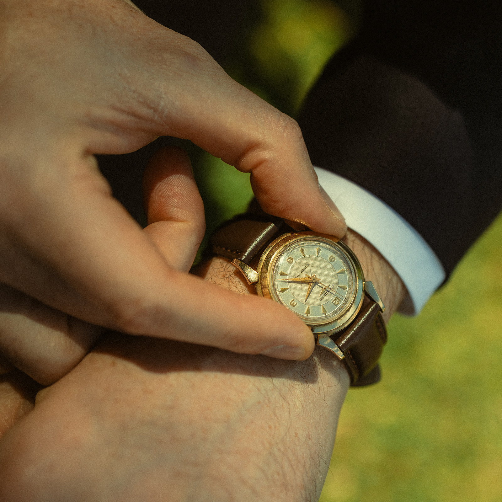 Groom Wedding Getting Ready dreamy and elevated intimate backyard wedding by Aileen Ayala Photography Vintage Watch