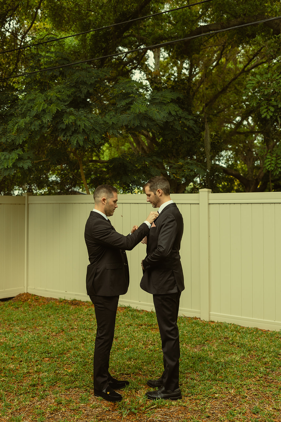 Intimate Getting Ready for Groom Candid Final Touches with Best Man in St.Petersburg 