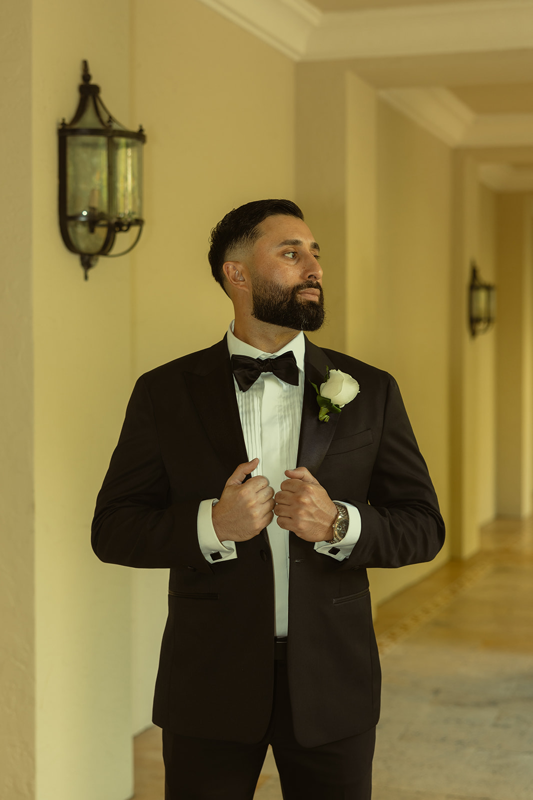 Groom Solo Editorial Wedding Portraits. JW Marriott Turnberry in Miami Florida.