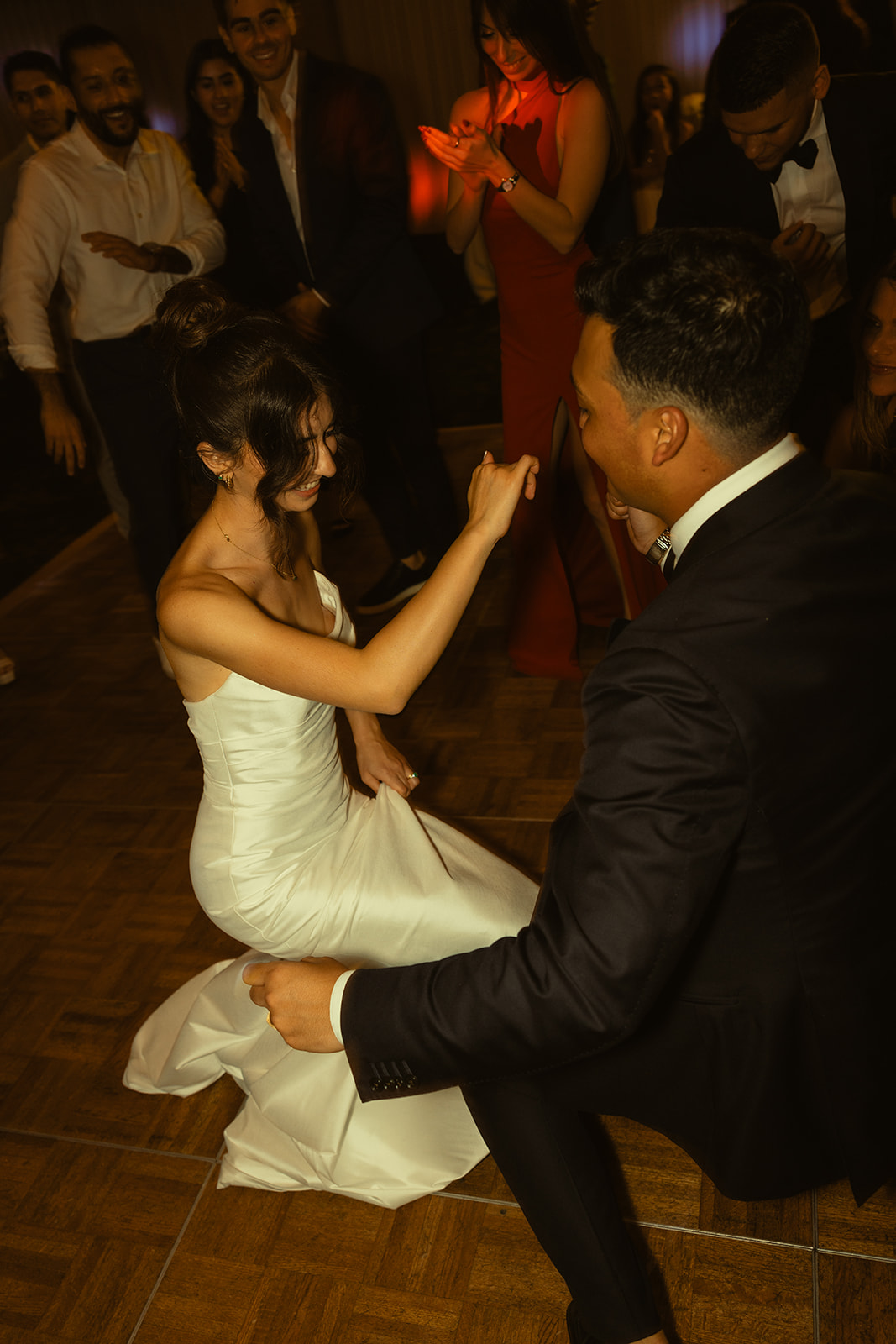 Bride and Groom Dancing Reception Candid Timeless Wedding in Mayfair Hotel & Garden