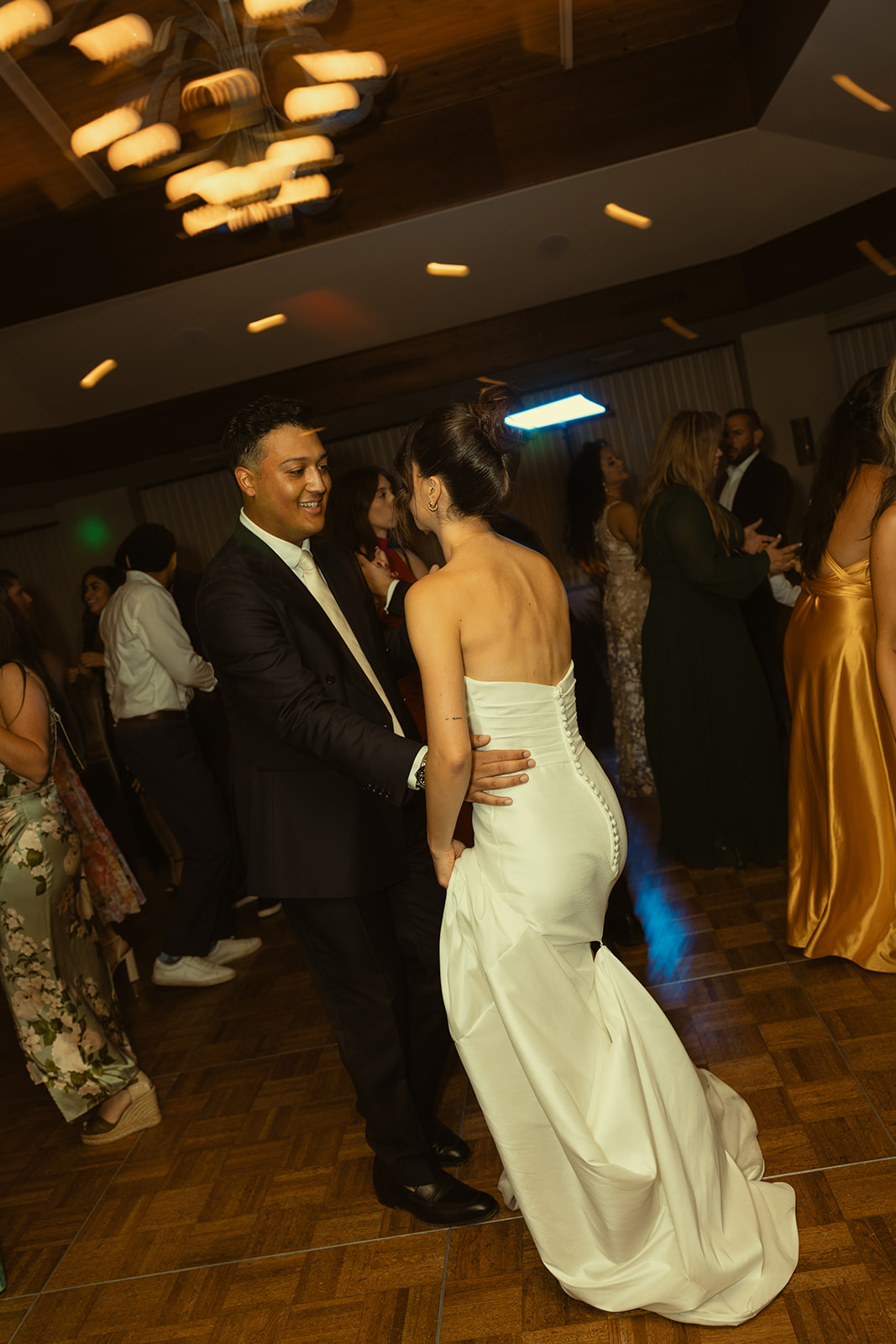 Dancing Bride and Groom Reception Candid Timeless Wedding in Mayfair Hotel & Garden Motion Blur