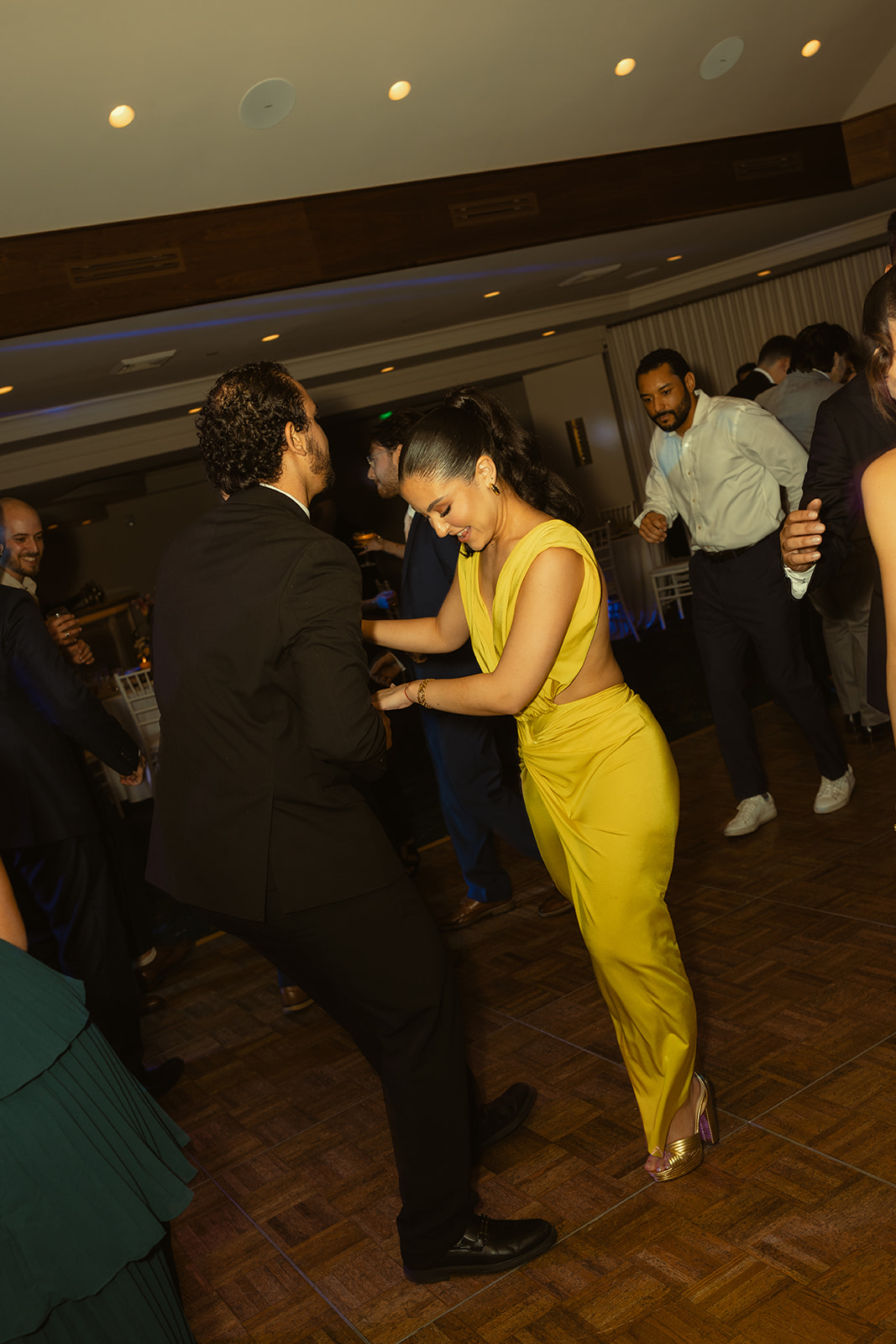 Guests Dancing Reception Candid Timeless Wedding in Mayfair Hotel & Garden