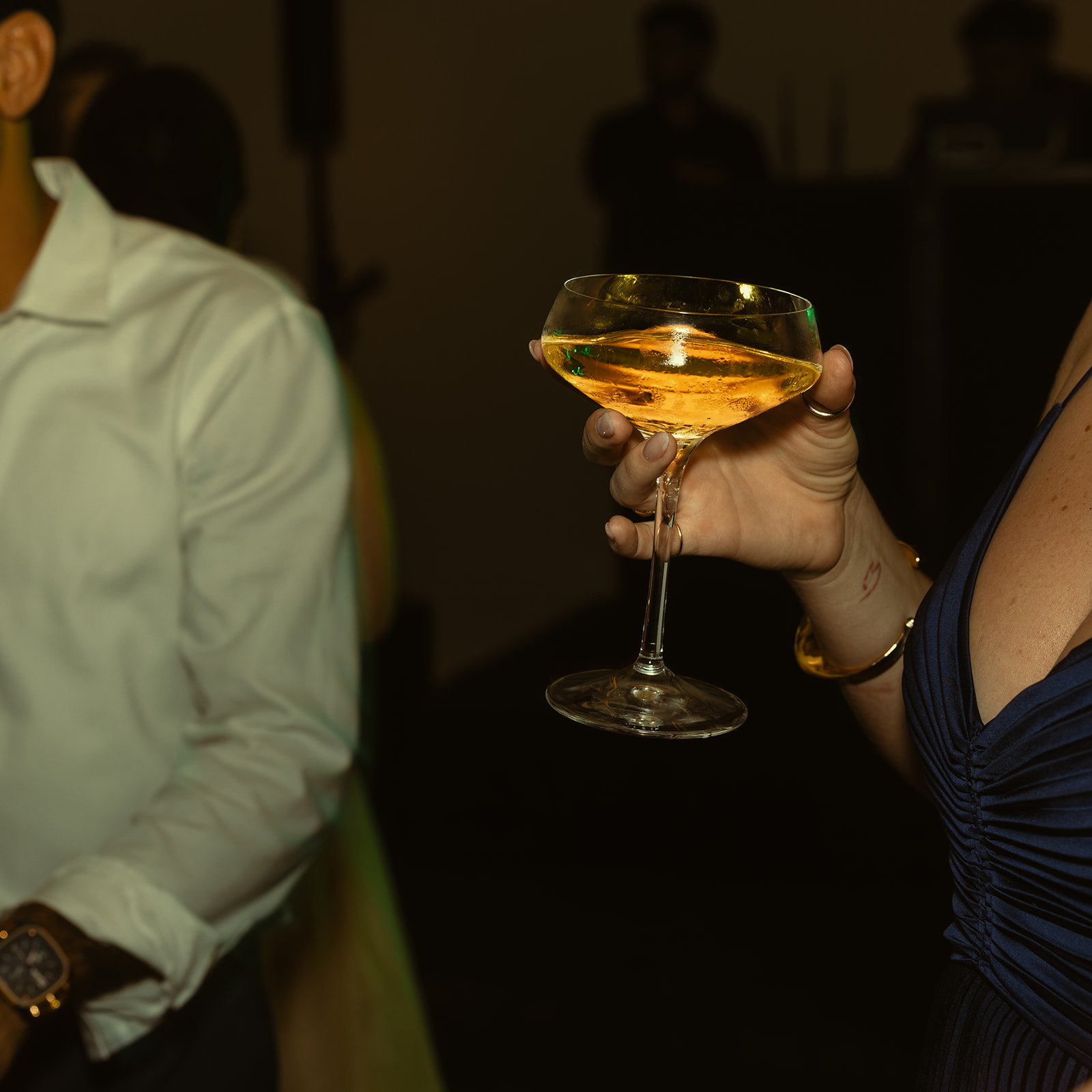 Fun Dance Floor Glass Shot Reception Candids Timeless Wedding in Mayfair Hotel & Garden