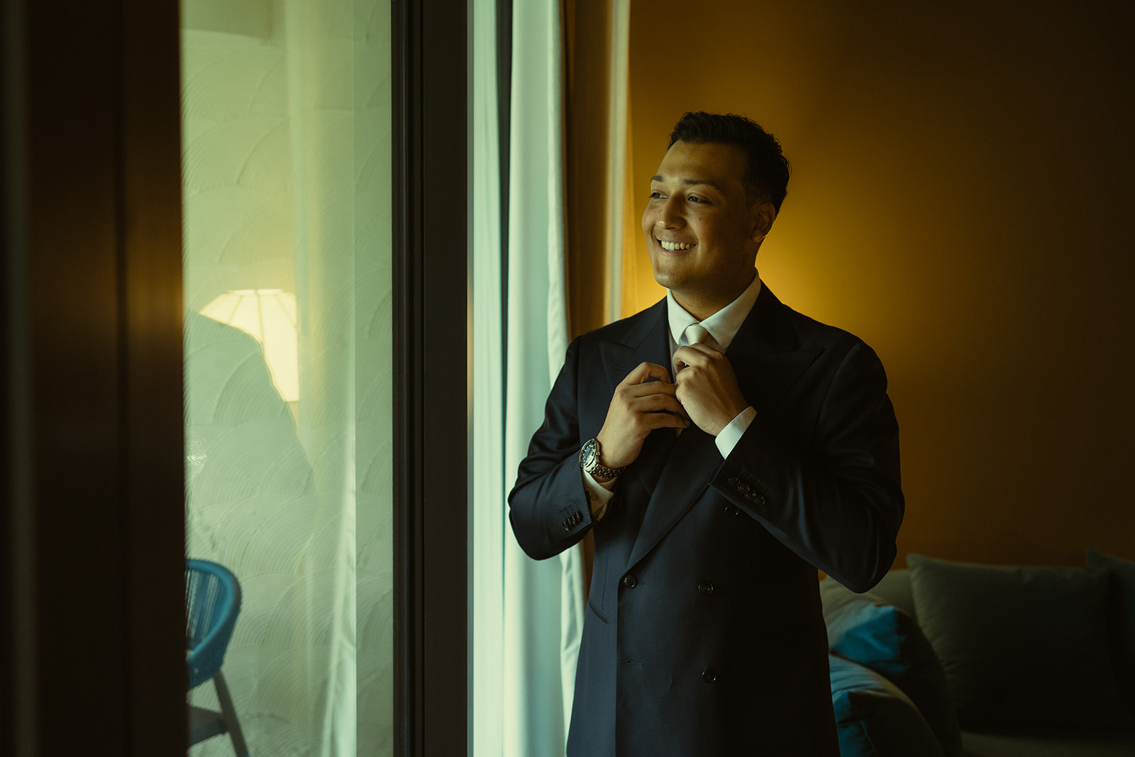 Groom Getting Ready Photograph Timeless Wedding in Mayfair Hotel & Garden