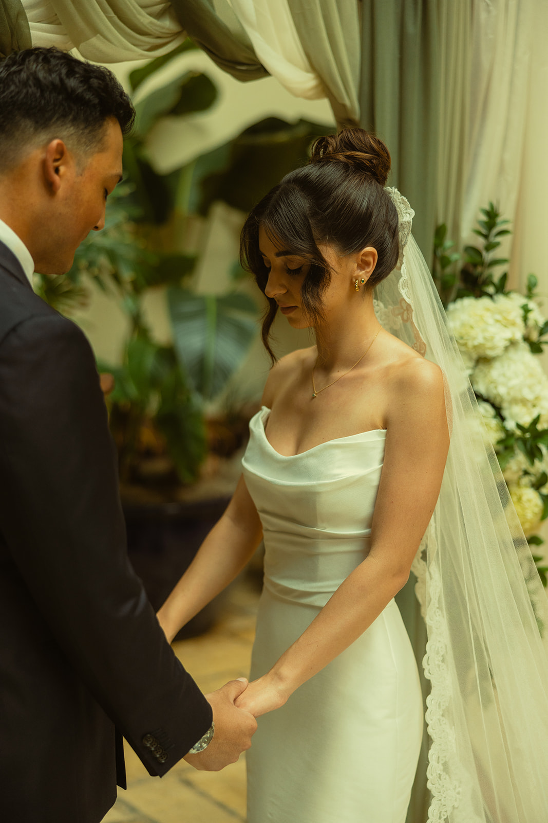 Bride & Groom Prayer Wedding ceremony Timeless Wedding in Mayfair Hotel & Garden