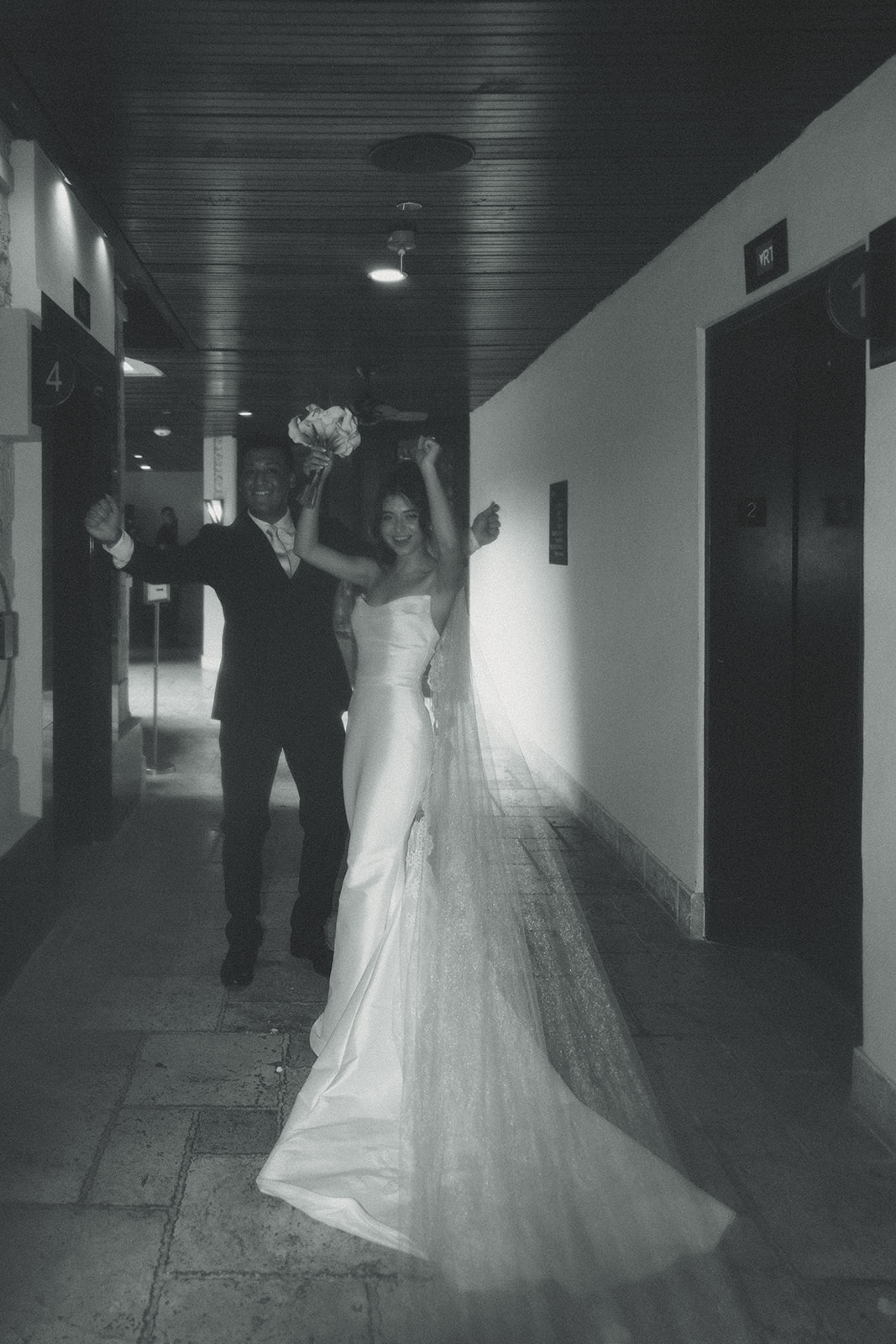 Wedding ceremony Bride and Groom Exiting Ceremony as Newly Weds Timeless Wedding in Mayfair Hotel & Garden