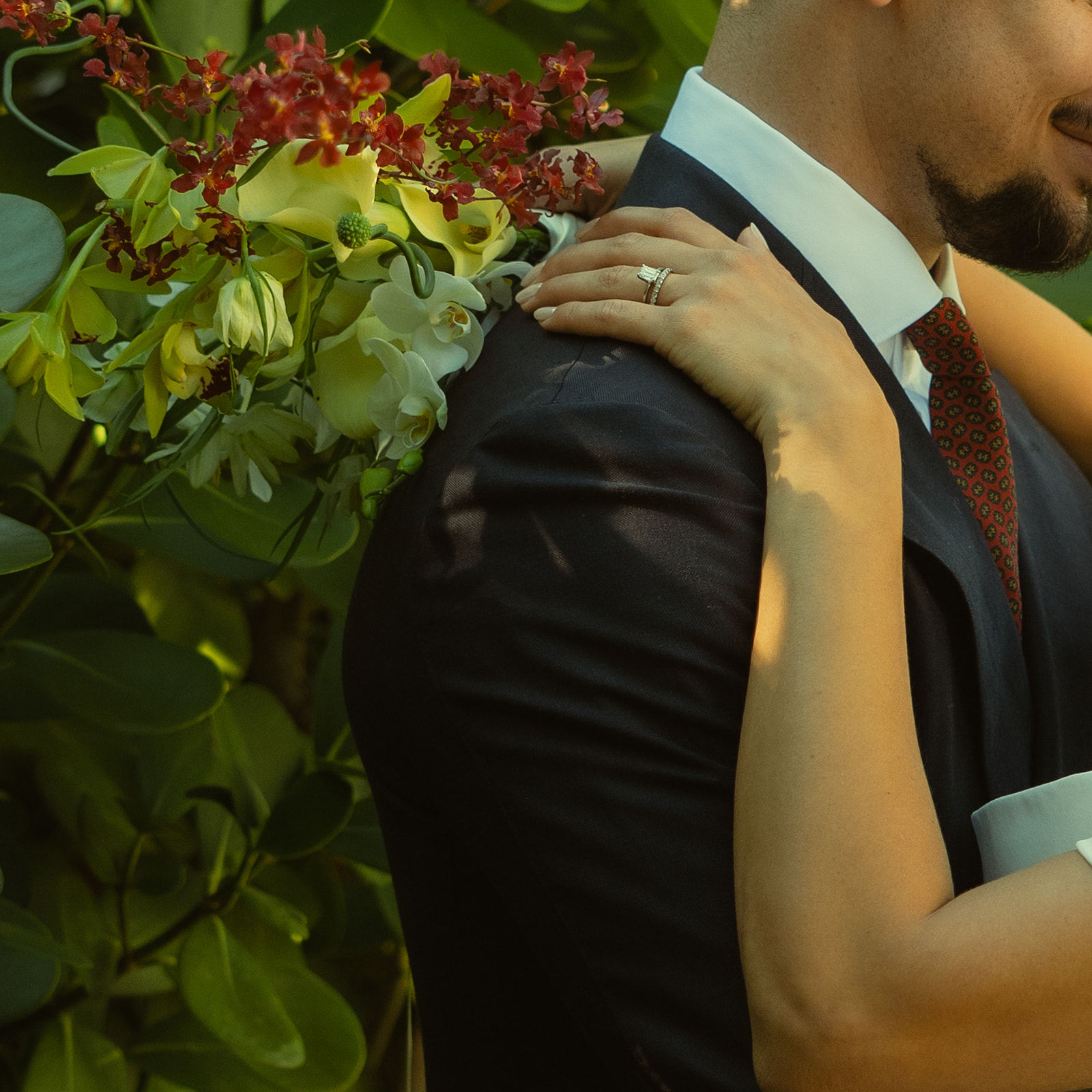 Nontraditional Bride & Groom couple portraits dreamy and elevated intimate backyard wedding by Aileen Ayala Photography