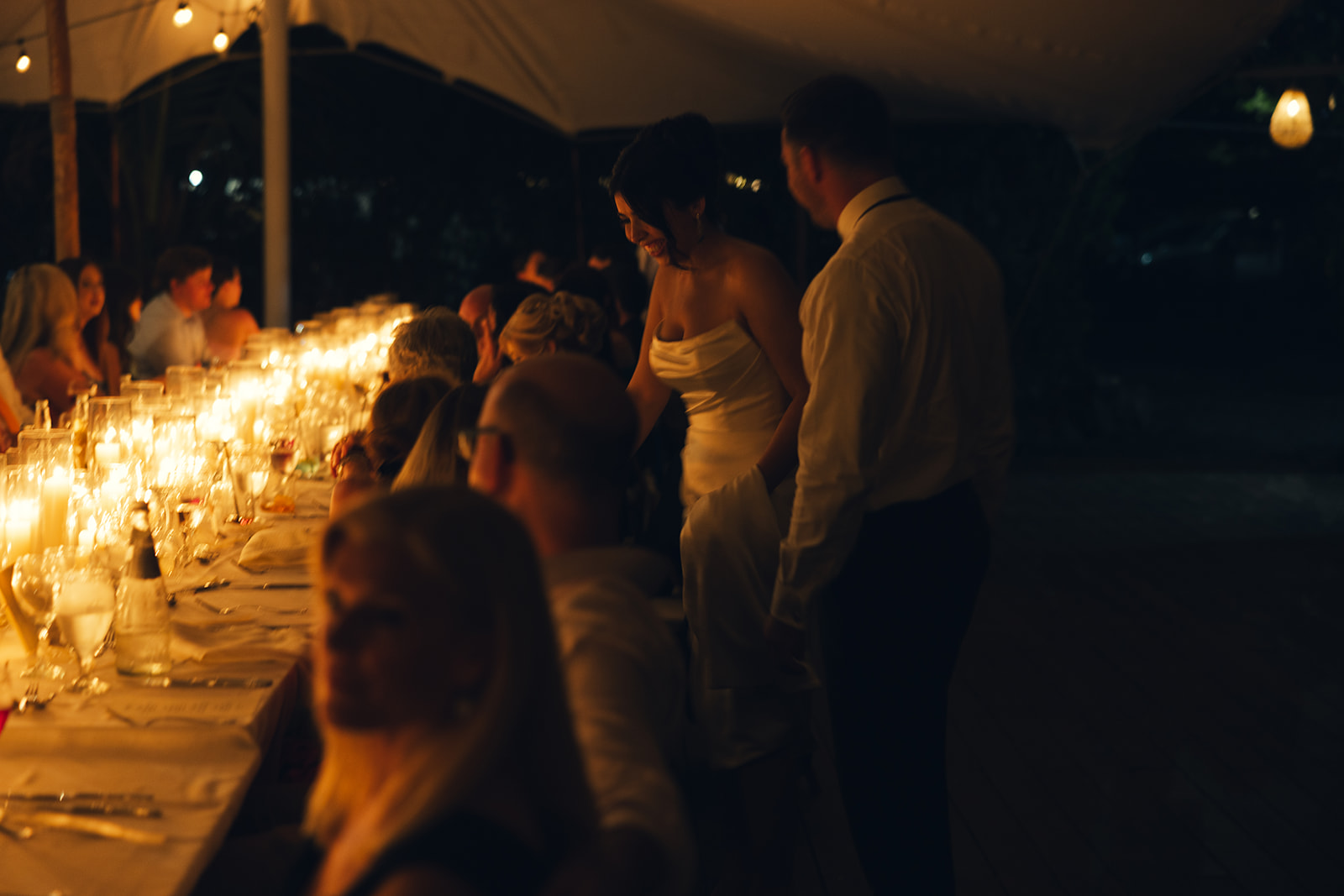 British Virgin Island Editorial and Documentary Wedding Photographer Candlelit Wedding Dinner Reception