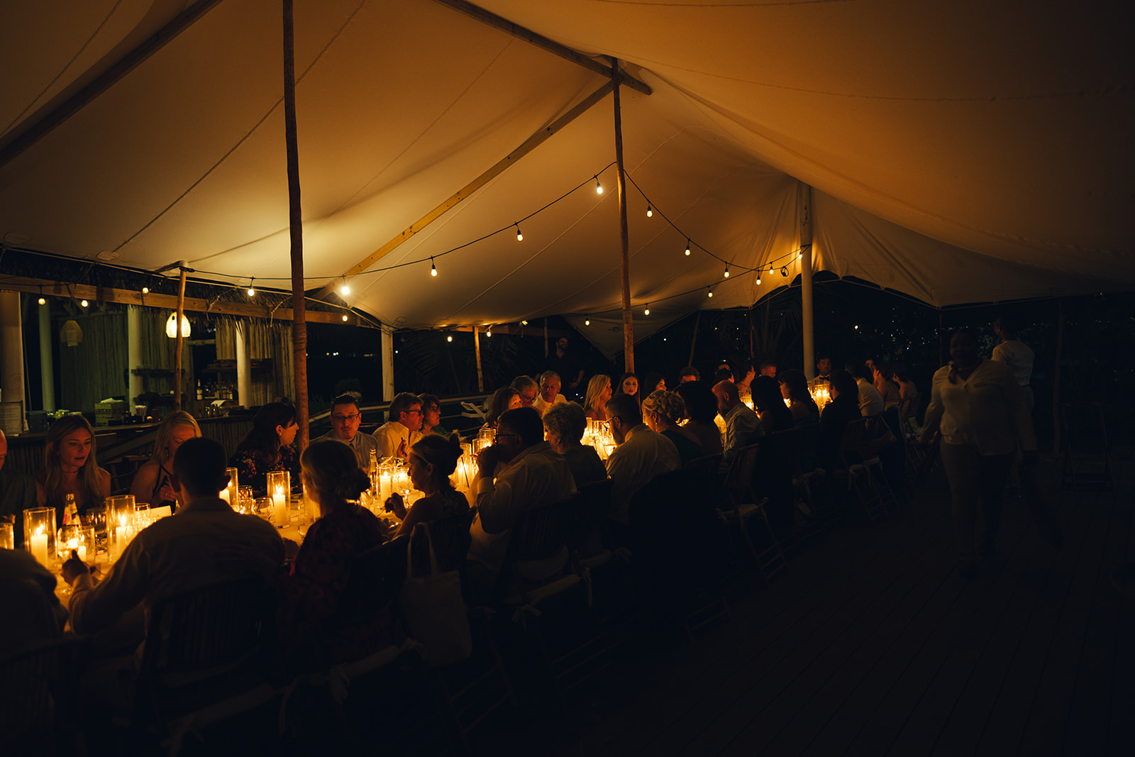 British Virgin Island Editorial and Documentary Wedding Photographer Candlelit Wedding Dinner Reception