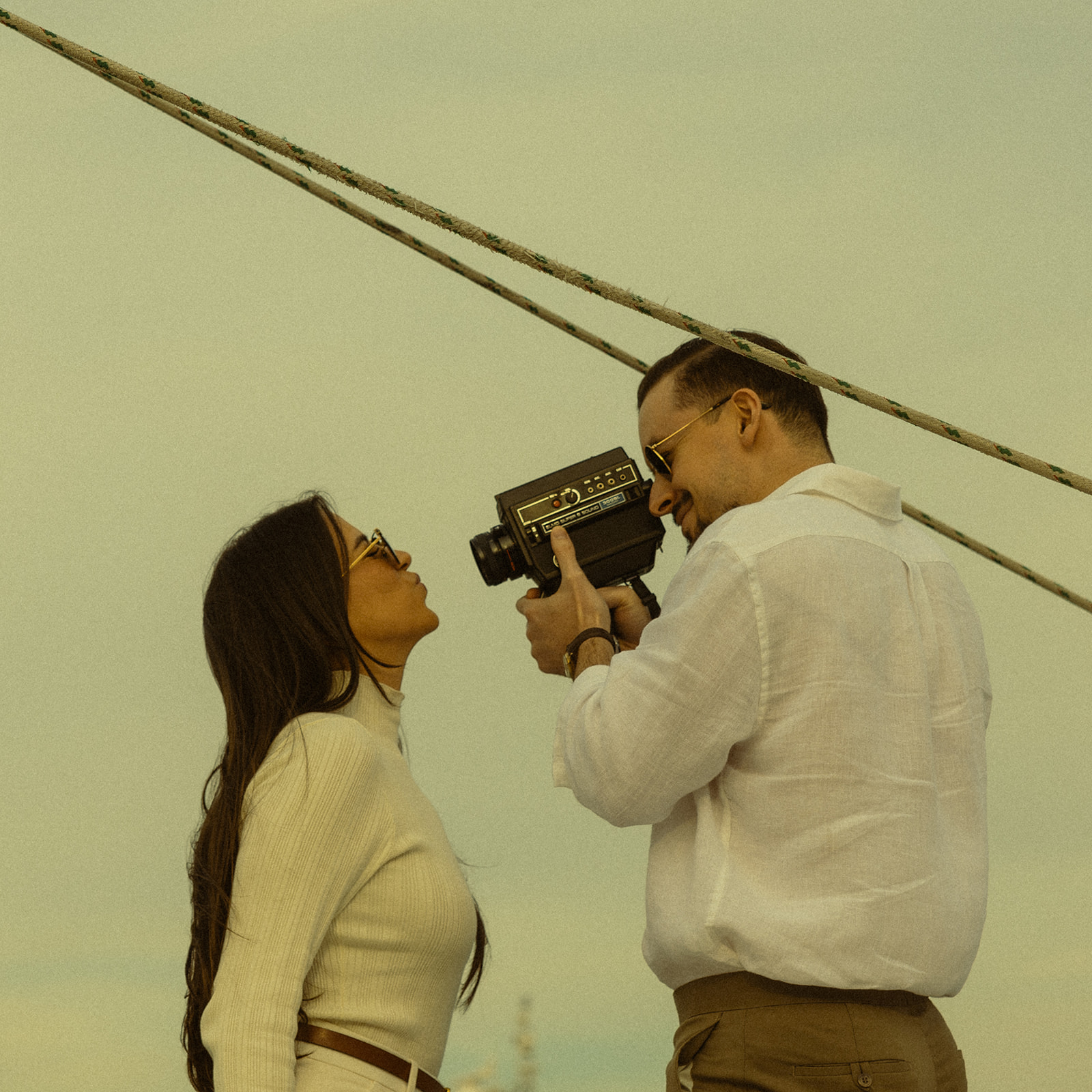 Sailboat Engagement NYC Harbor with Super 8