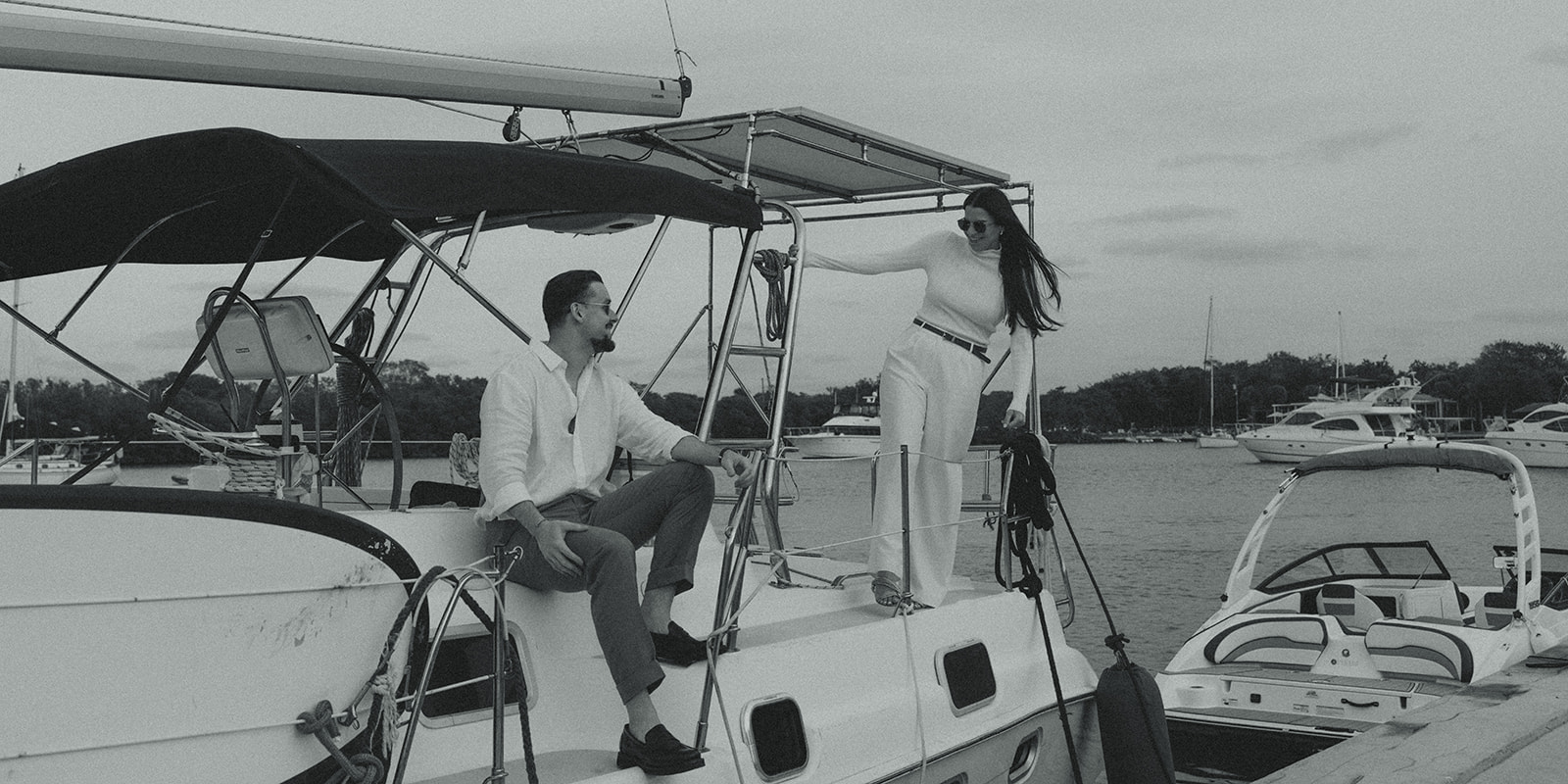 Sailboat Engagement NYC Harbor