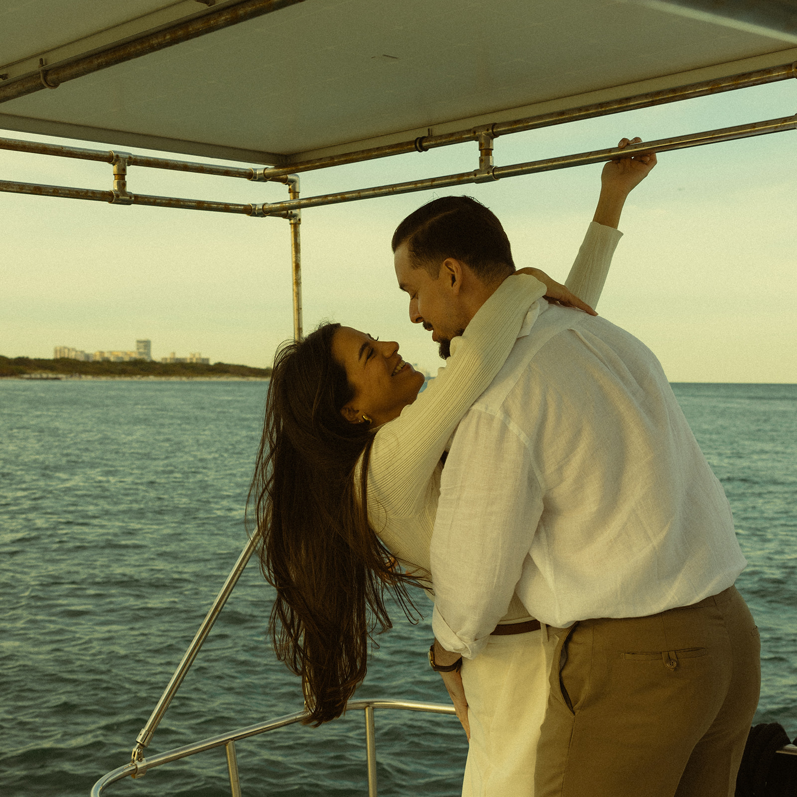 Sailboat Engagement in Miami, NYC Harbor Influence Couples Engagement Session