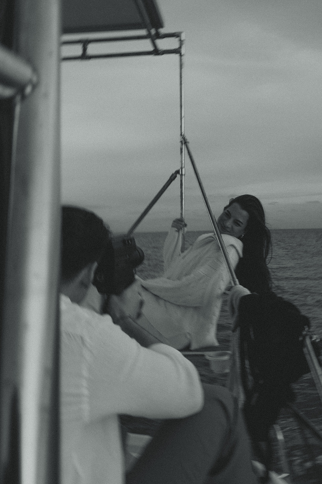 Sailboat Couples Session in Miami, NYC Harbor Influence Cinematography Motion Blur