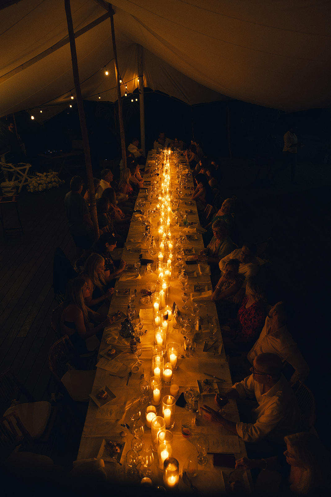 British Virgin Island Editorial and Documentary Wedding Photographer Candlelit Wedding Dinner