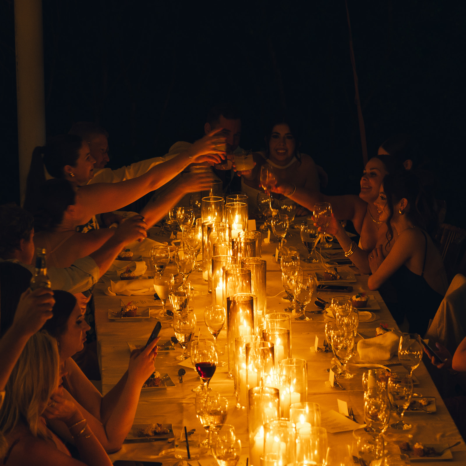 British Virgin Island Editorial and Documentary Wedding Photographer Candlelit Wedding Dinner